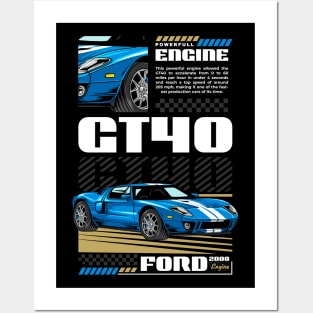 Iconic GT40 Muscle Car Posters and Art